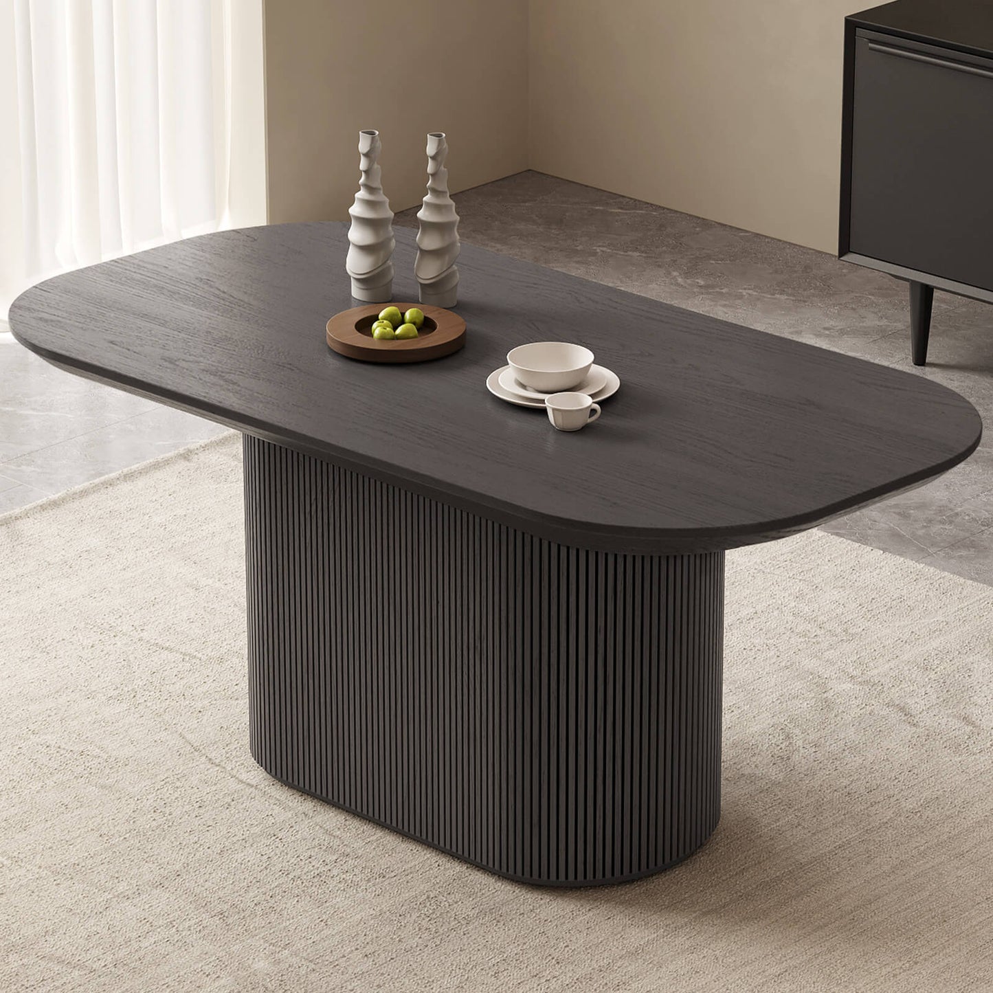 Guyii 62.99" Oval Dining Table, Modern Kitchen Table for 6 People, Table Only