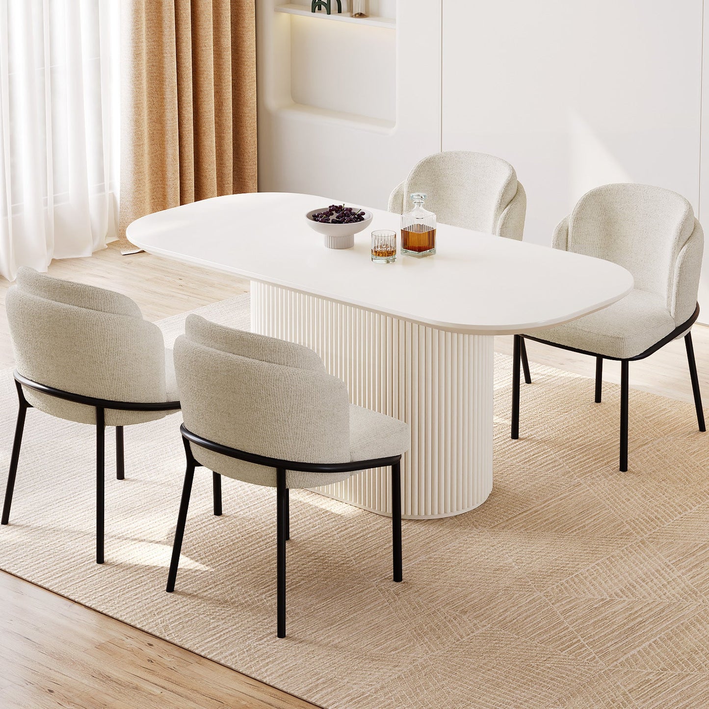 Guyii 62.99" Oval Dining Table, Modern Kitchen Table for 6 People, Table Only