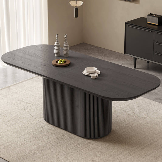 Guyii 86.61" Oval Dining Table, Modern Kitchen Table for 4-8 People, Table Only