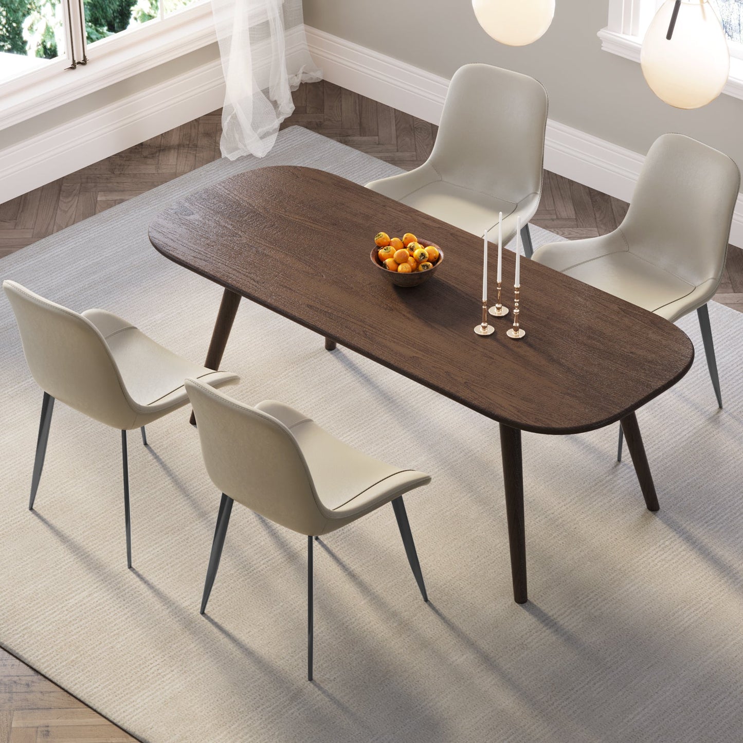 Guyii Dining Chair Set, Modern Kitchen Dining Chairs Set of 4-8, PU Upholstered and Metel Legs