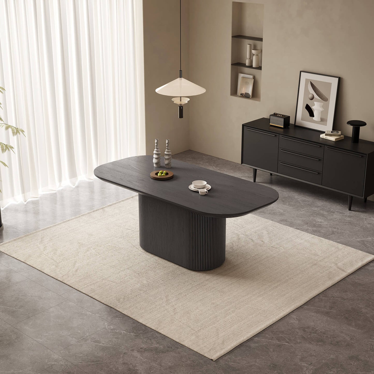 Guyii 70" Oval Dining Table, Modern Kitchen Table for 4-6 People,Table Only | L5310-DE