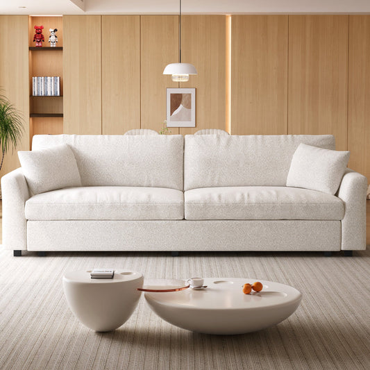 Guyii Extra Large Loveseat Sofa,104" Small Sofa Couch for Bedroom,Comfy Beige Couch