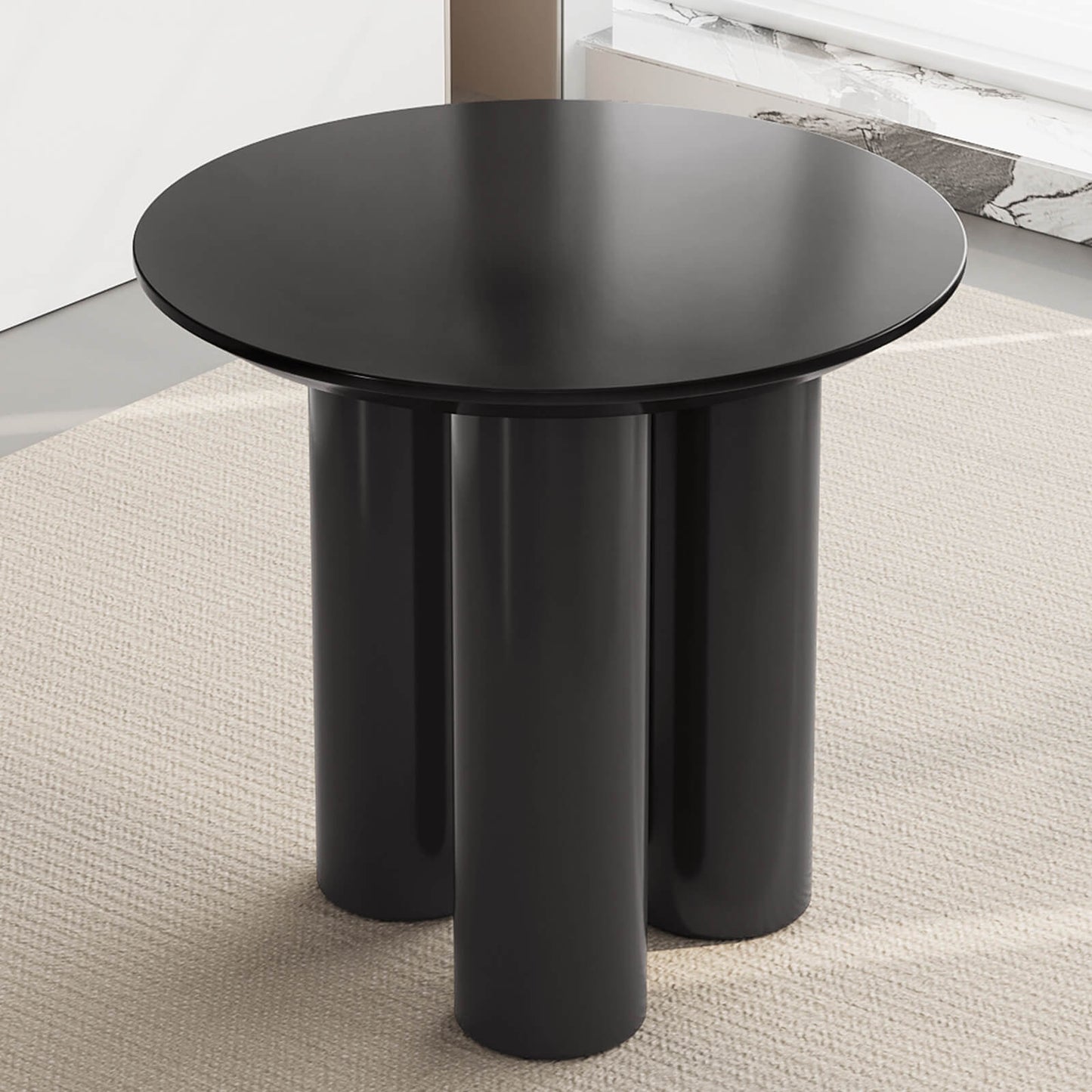 Guyii 30" Black Dining Table, Modern Round Kitchen Table | L5294-DE