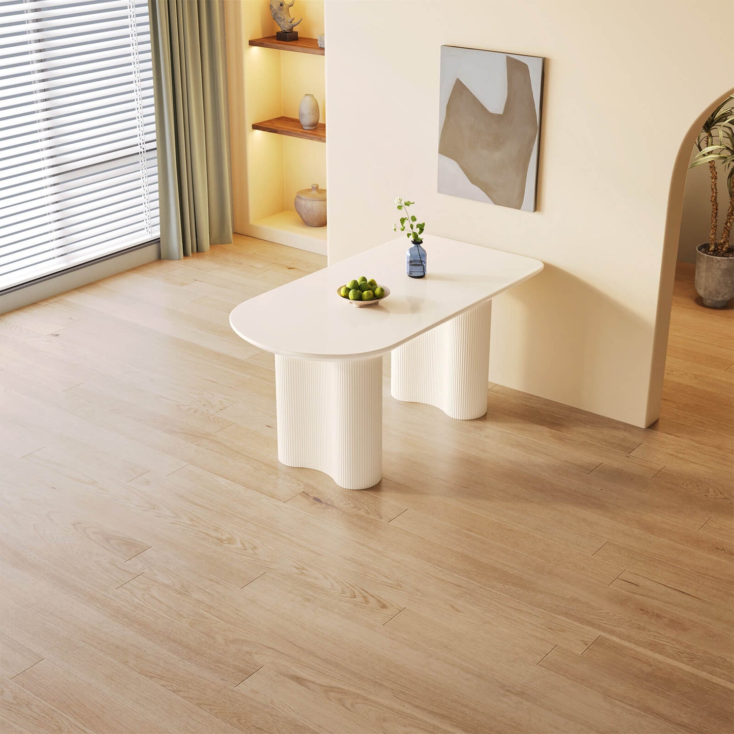 Guyii 55.11" Dining Table, Modern Kitchen Table for 6 People | Q5209-UK