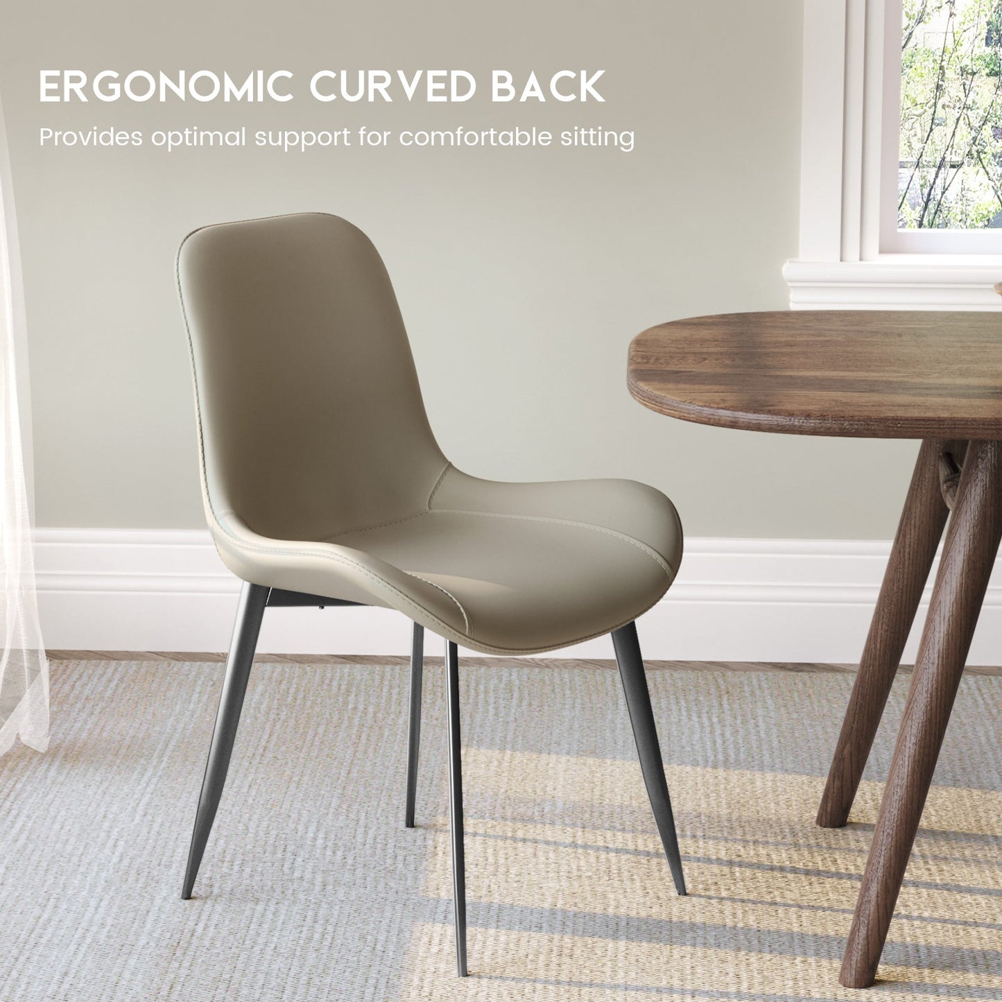 Guyii Dining Chair Set, Modern Kitchen Dining Chairs Set of 4-8, PU Upholstered and Metel Legs