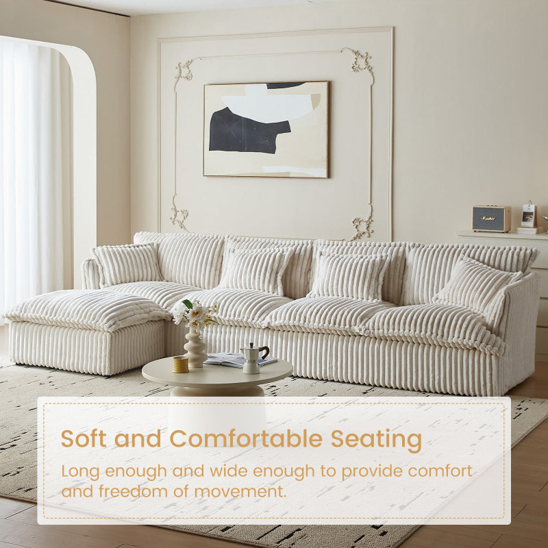 Guyii Oversized 1-4 Seater Sofa, Extra-Wide Convertible Couch with Pillows