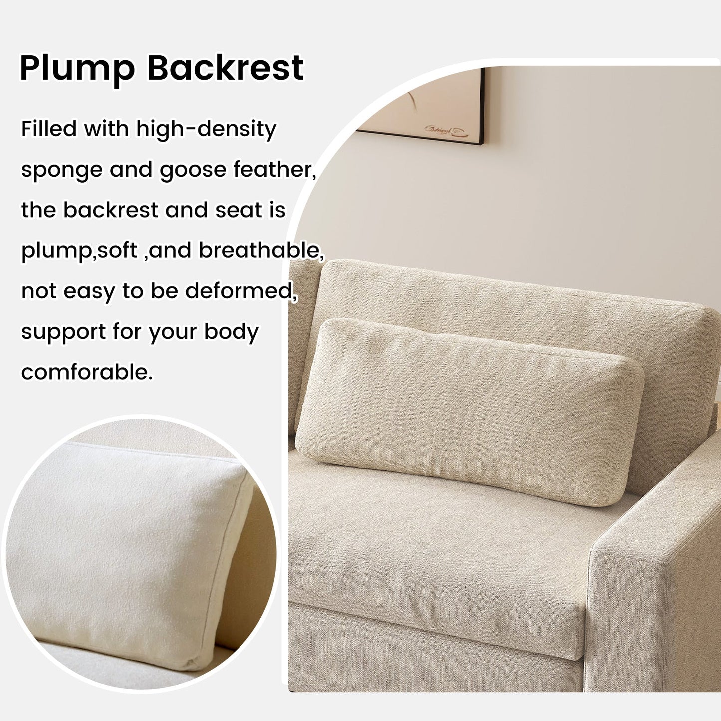 Guyii 104.72" Oversized Sofa, Extra-Wide & Deep Loveseat Sofa, 3 Seater Sofa with 2 Pillows