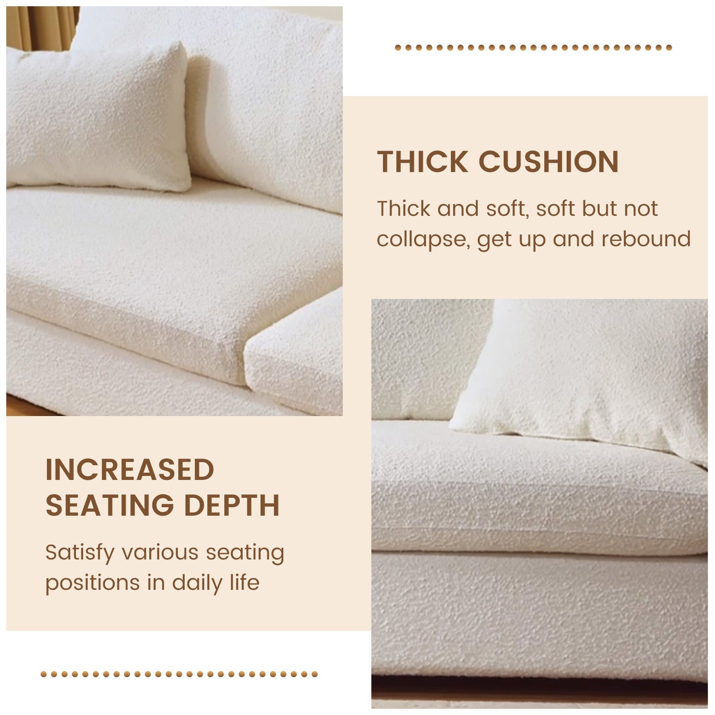 Guyii Extra Large Loveseat Sofa,104" Small Sofa Couch for Bedroom,Comfy Beige Couch