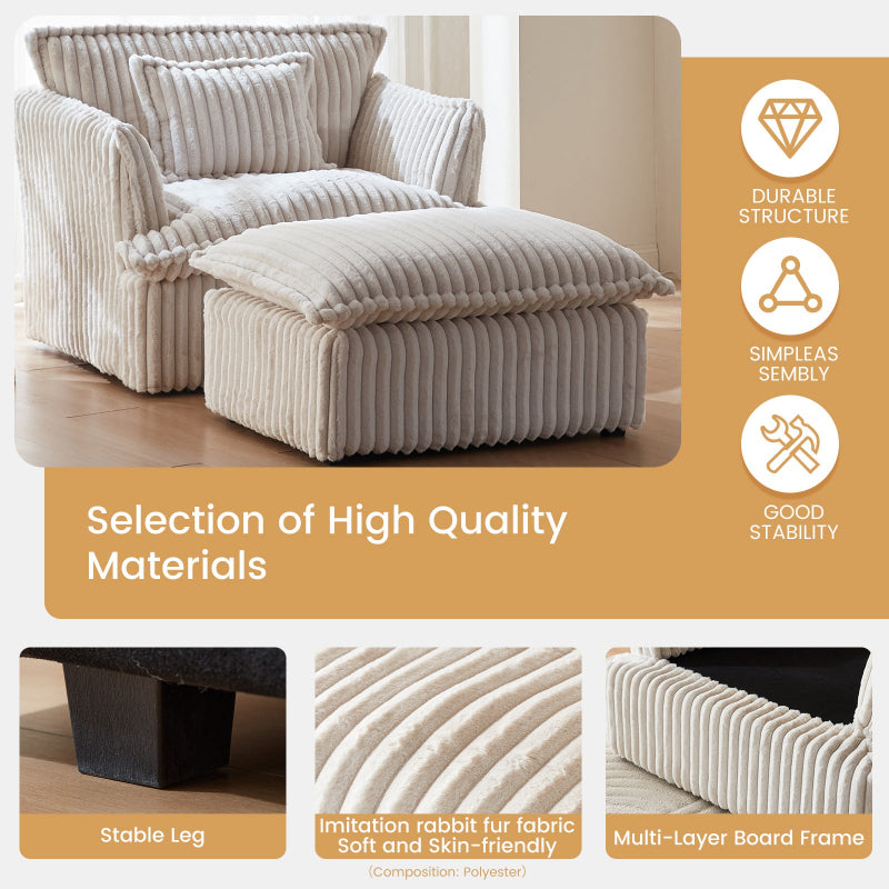 Guyii Oversized 1-4 Seater Sofa, Extra-Wide Convertible Couch with Pillows