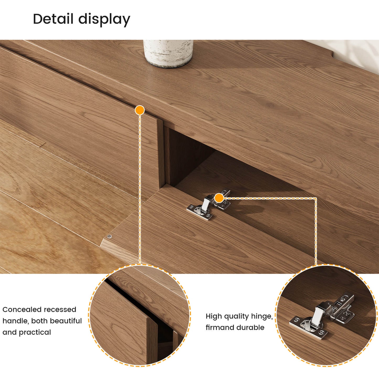 Guyii Best Floating TV Stand - Walnut Finish | Wall-Mounted TV Cabinet