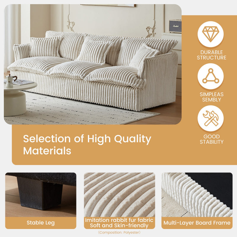 Guyii Oversized 1-4 Seater Sofa, Extra-Wide Convertible Couch with Pillows