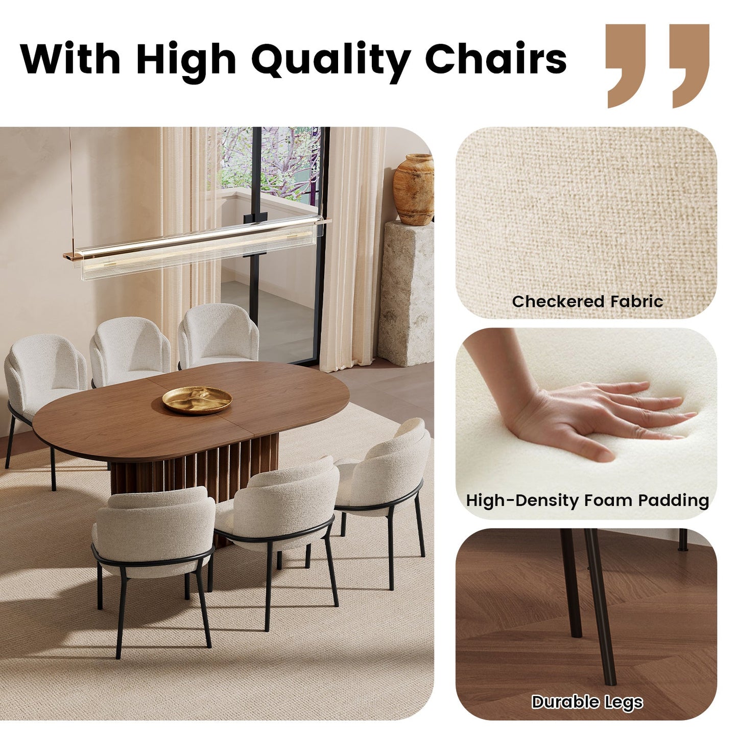 Guyii Dark Walnut Oval Dining Table 78″ – Modern Farmhouse Table for 4–8 People, Table Only