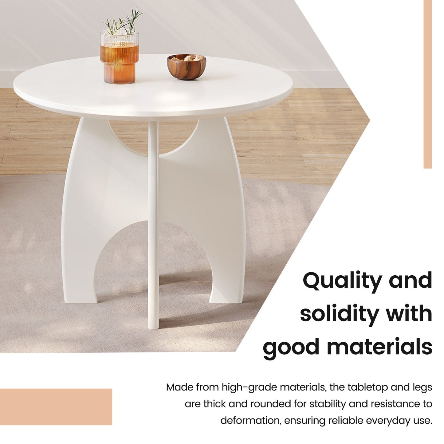 Guyii cream white side table, suitable for living room, bedroom, hallway | L1934-DE