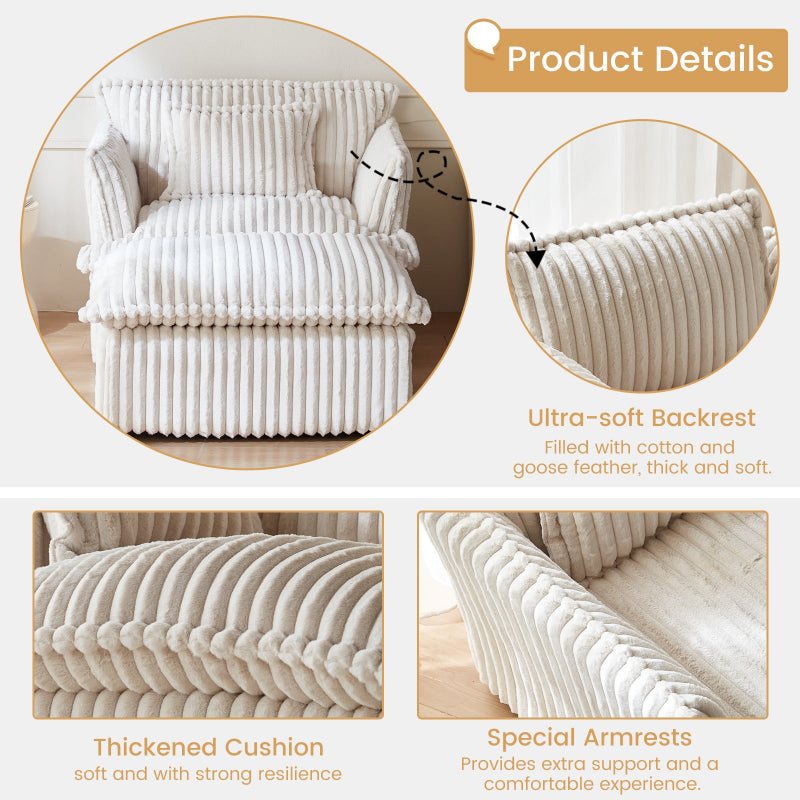 Guyii Oversized 1-4 Seater Sofa, Extra-Wide Convertible Couch with Pillows