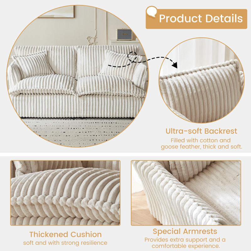 Guyii Oversized 1-4 Seater Sofa, Extra-Wide Convertible Couch with Pillows