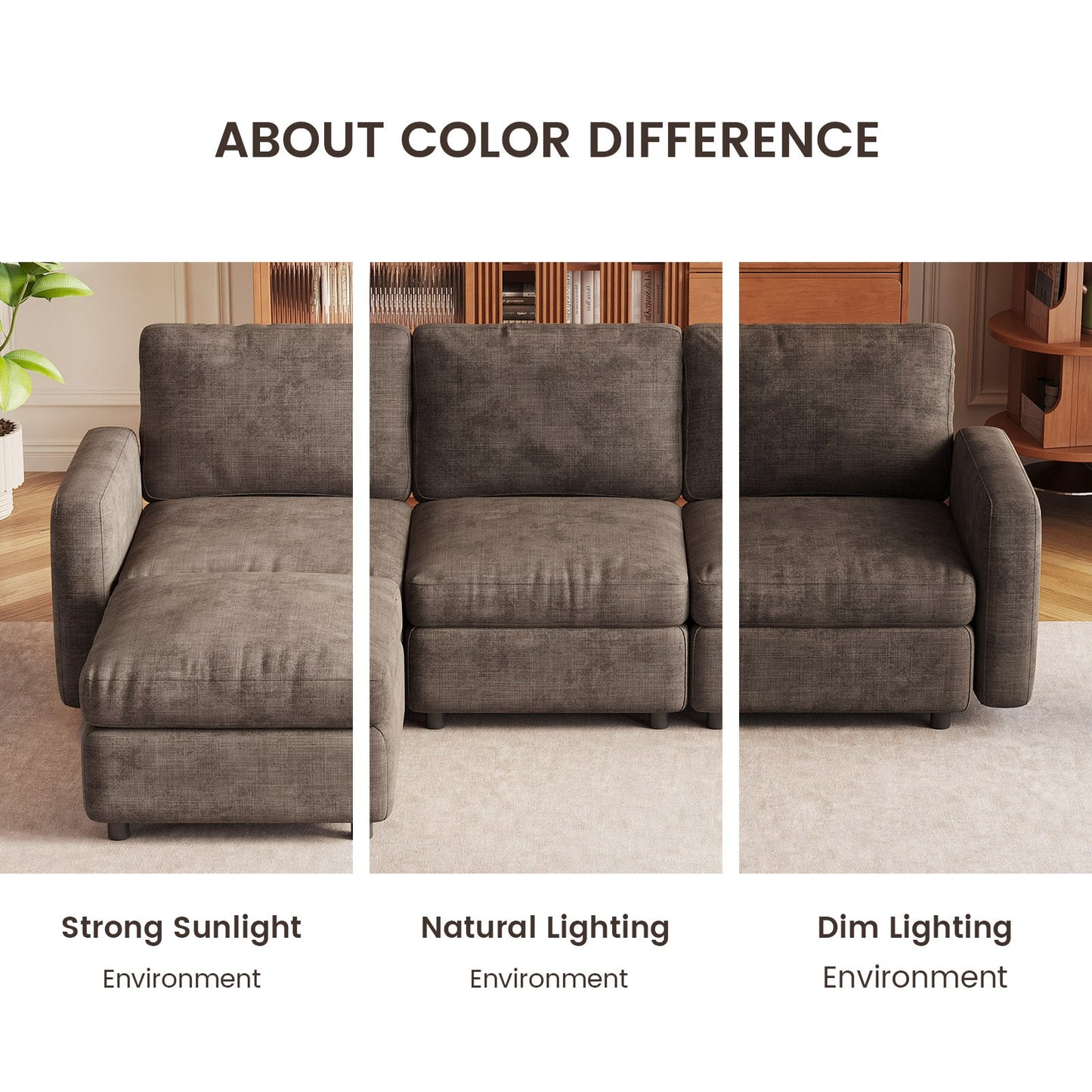 Guyii Oversized Modular Sectional Sofa, Dark Brown 4-9 Seater U-Shaped Convertible Couch with Storage Ottomans, Fabric, Easy Assembly