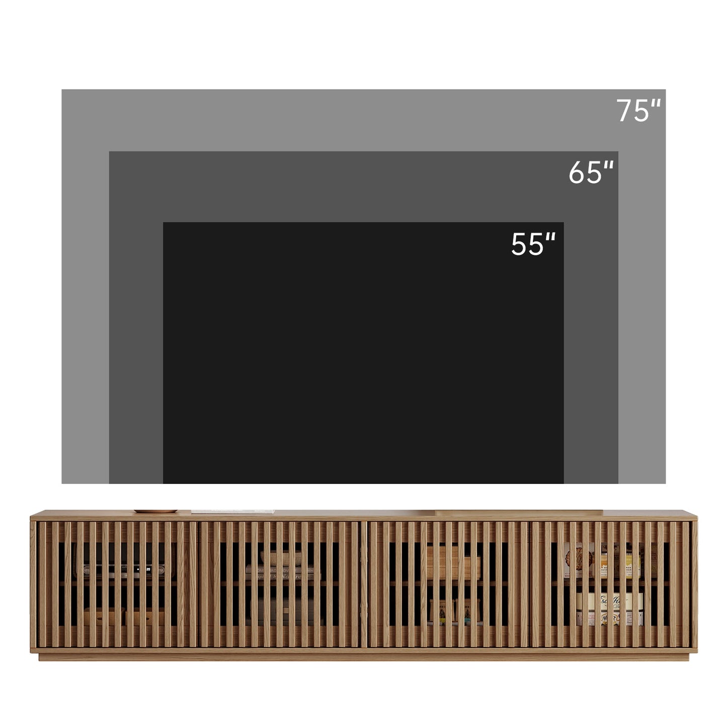Guyii Modern TV Stand, Entertainment Center for 55/60 Inch TV with Storage, Media Console