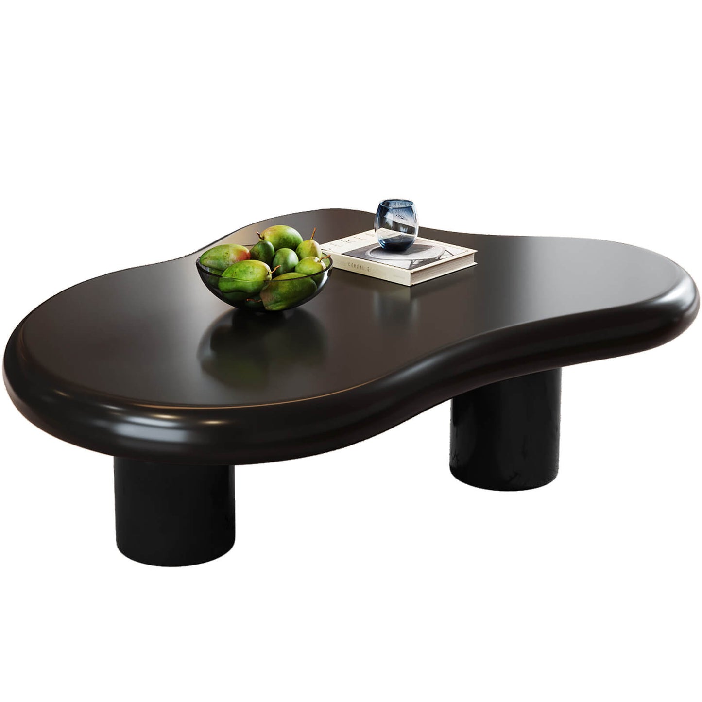 Guyii 46.06" Black Cloud Coffee Table, Cute Modern Coffee Table with 3-Leg Design