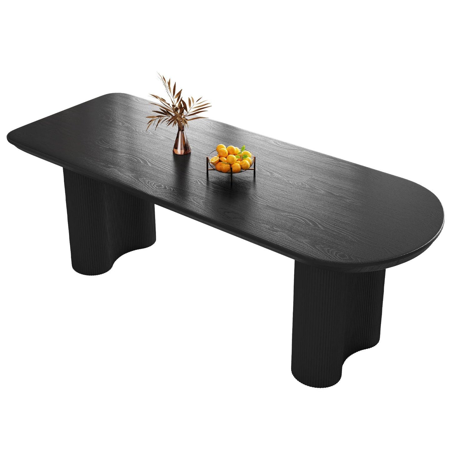Guyii 55"-71" Black Dining Table, Modern Kitchen Table for Dining Room