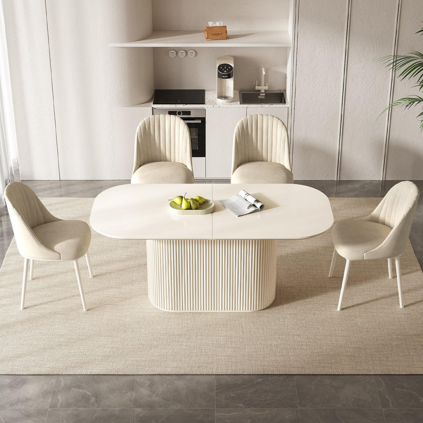 Guyii 70'' Oval Dining Table - Modern Kitchen Table for 6 People
