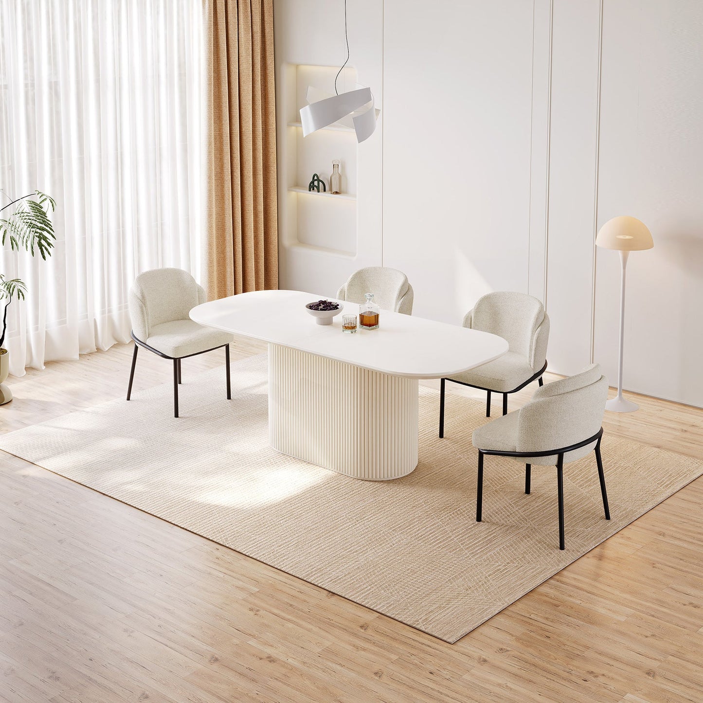 Guyii 62.99" Oval Dining Table, Modern Kitchen Table for 6 People, Table Only