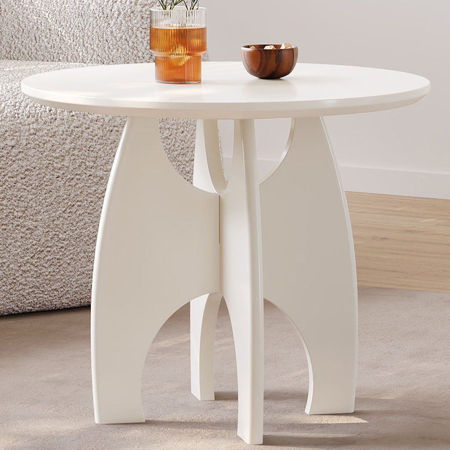 Guyii cream white side table, suitable for living room, bedroom, hallway | L1934-DE