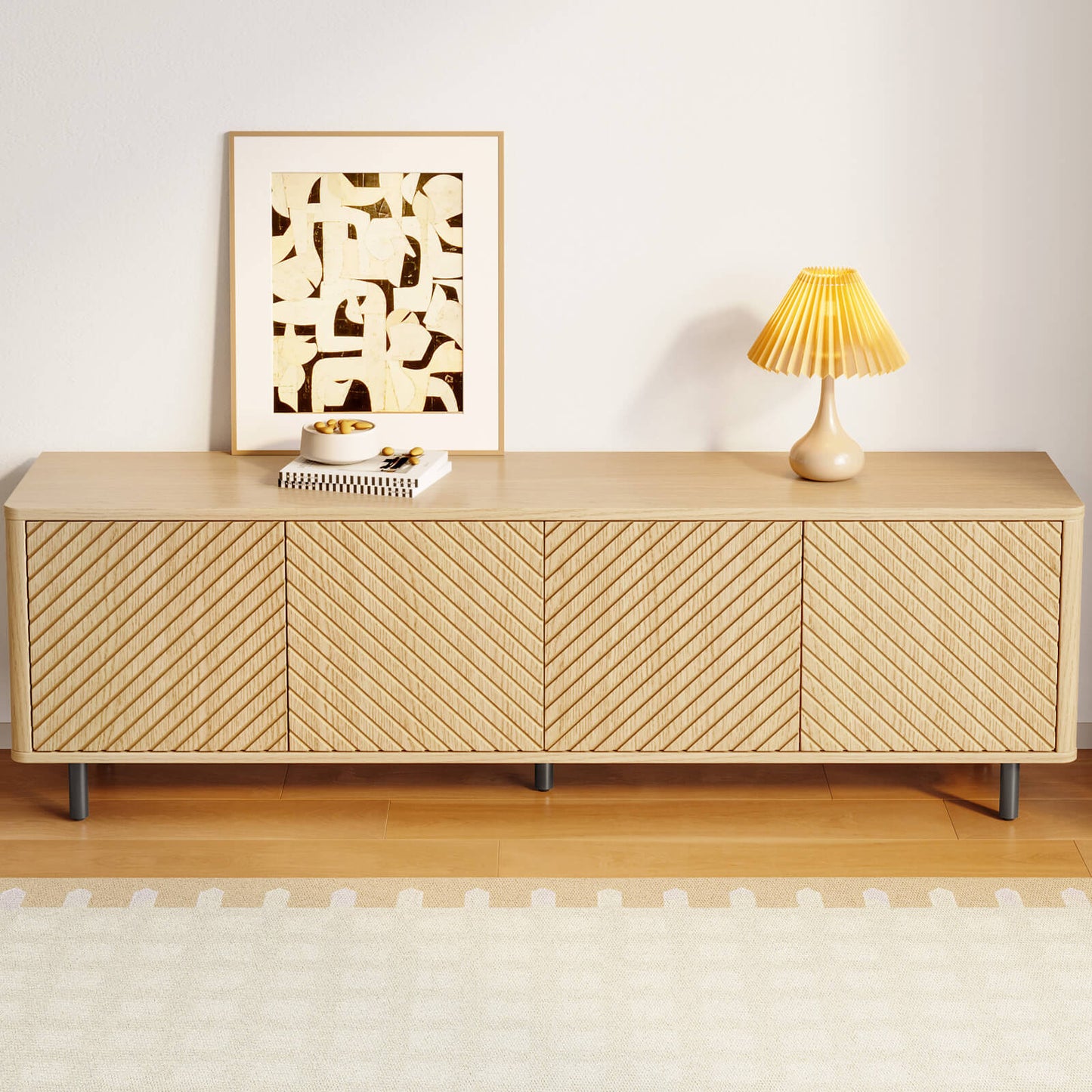 Guyii TV Stand for Living Room - Storage Media Console Table for 65" TV