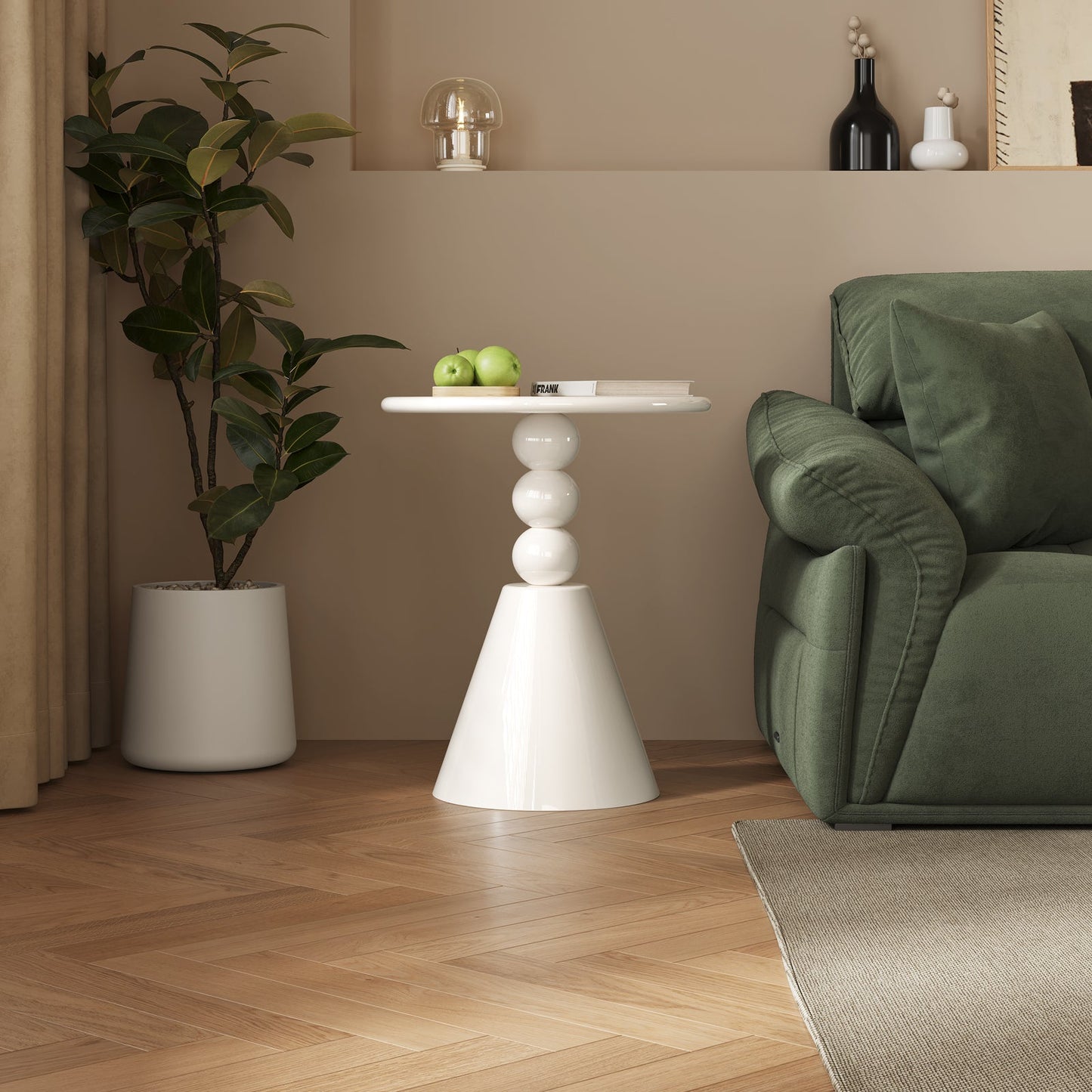 Guyii Round Side Table – Modern End Table for Living Room, Bedroom, Small Spaces, and Accent Decor