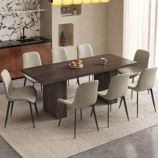 Guyii Modern Farmhouse Kitchen Table Set - 9 Piece Rectangular Dining Set