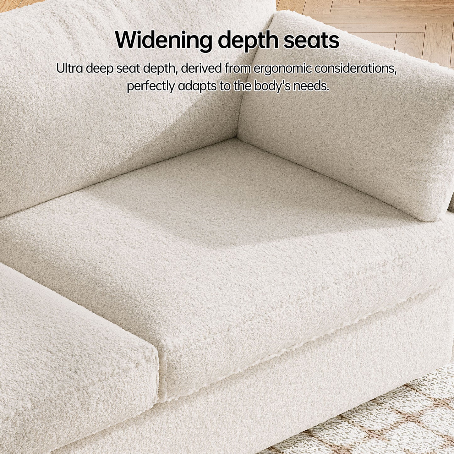 Guyii Beige Loveseat Sofa - Small 2-Seater with 2 Pillows