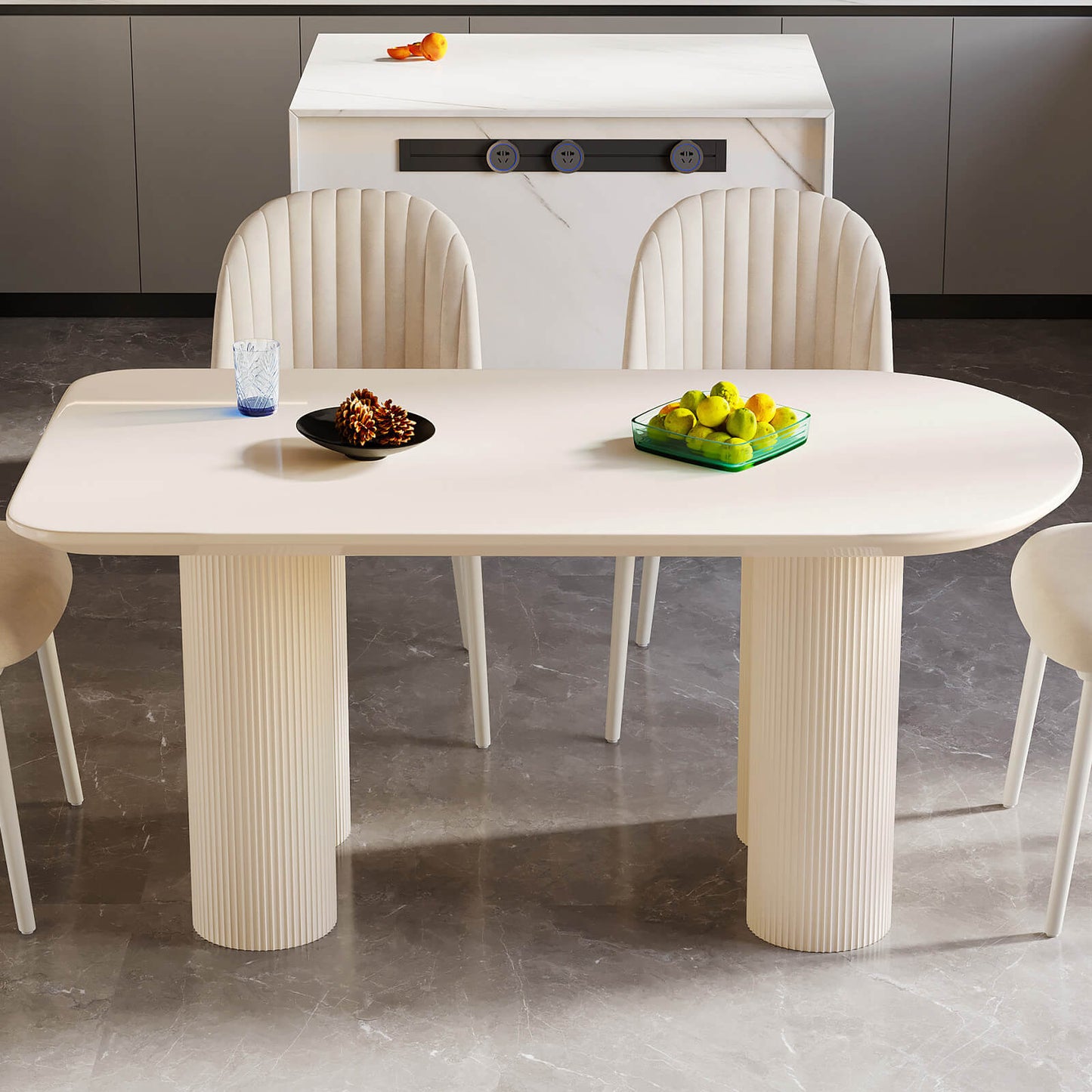 Guyii 55.11" Dining Table Set with 4 Chairs, Modern Kitchen Table Set | Q5209-UK
