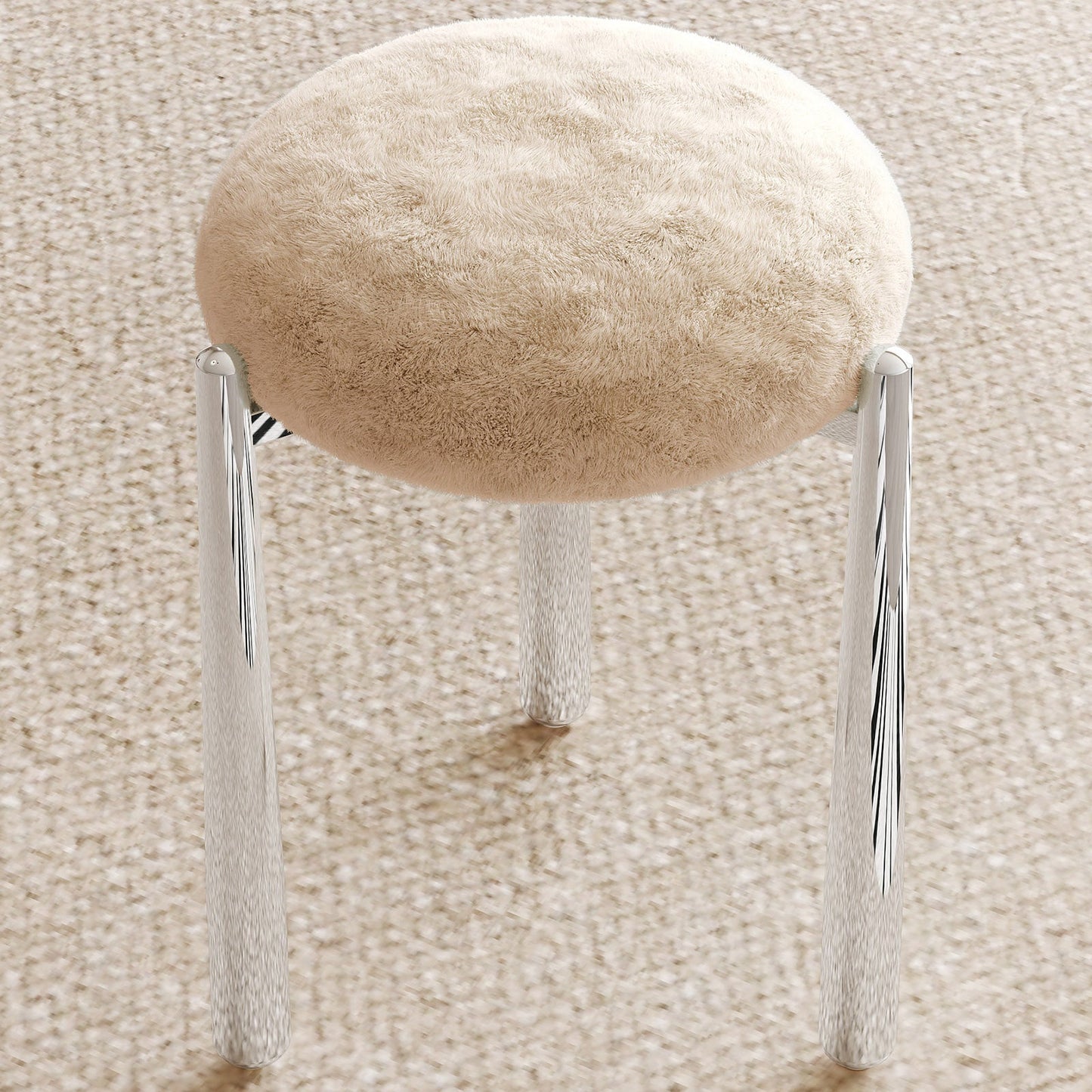 Guyii 4-Pack Light Brown Velvet Dining Chairs Set, Modern Vanity Stool