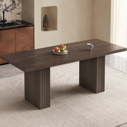 Guyii Modern Farmhouse Kitchen Table - 66.93" Rectangular Dining Table