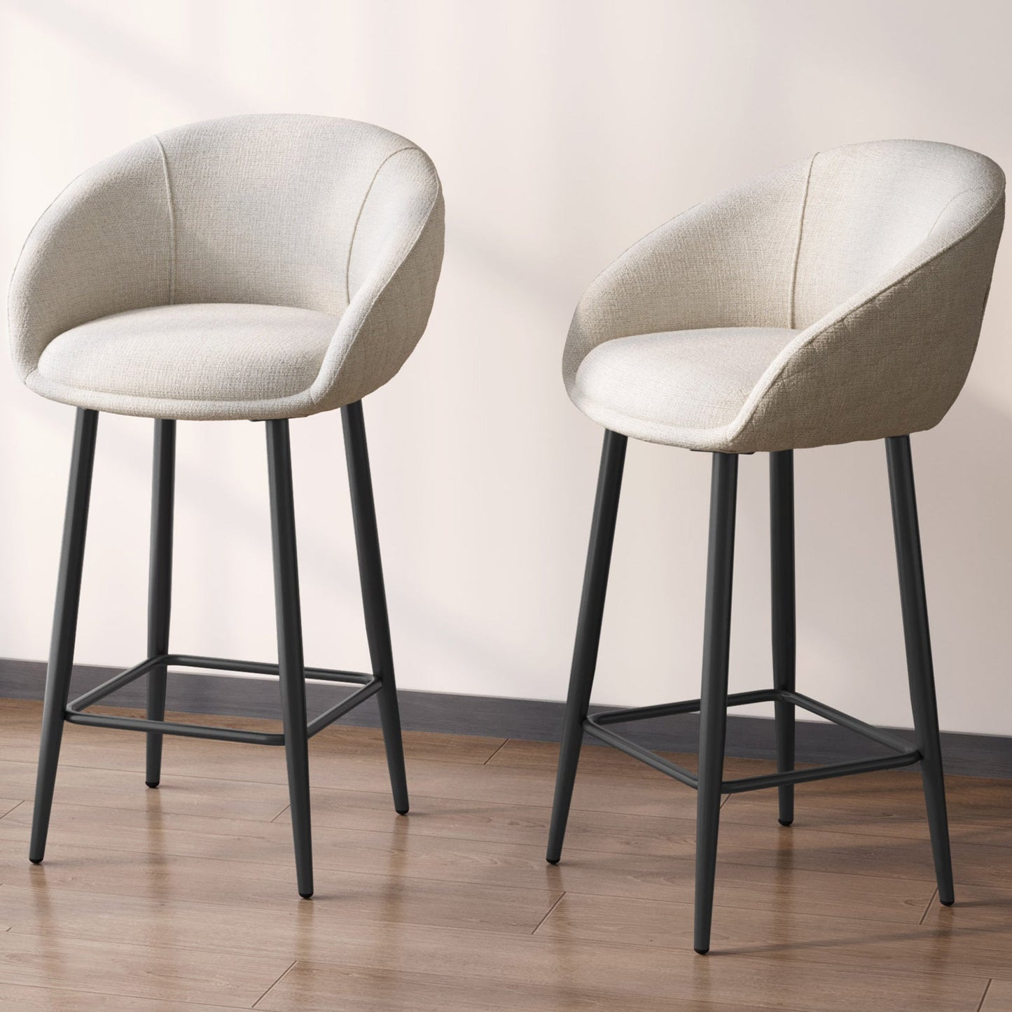 Guyii 2-Pack Counter Stools Set, 35.43" H Linen Fabric Bar Chairs