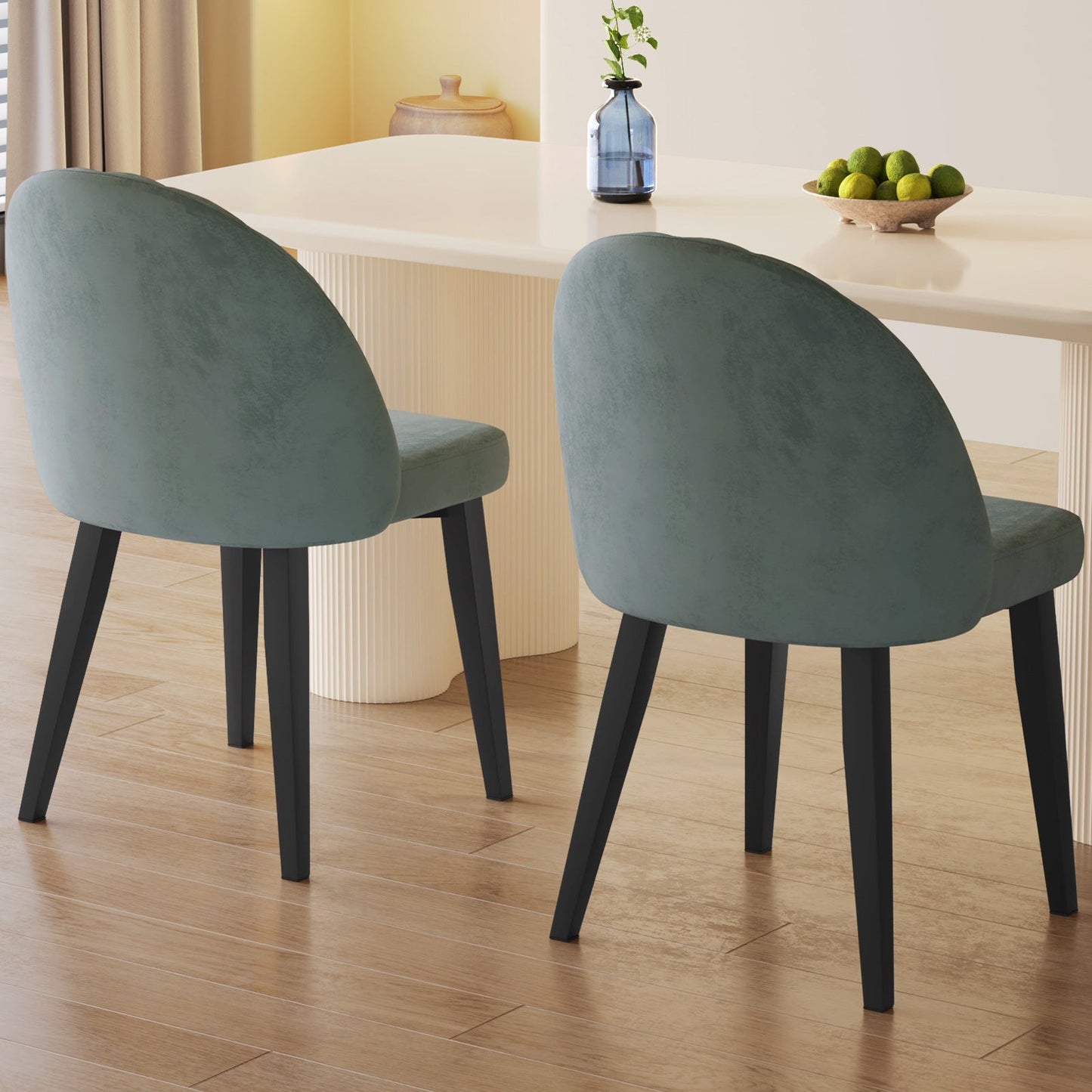 Guyii Mid Century Modern Dining Chairs Se, Kitchen and Dining Room Chairs with Metal Legs