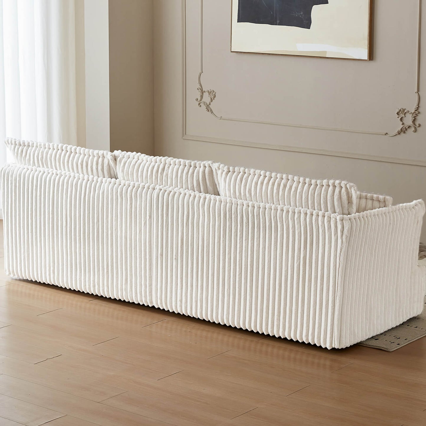 Guyii Oversized 3-Seater Sofa, Extra-Wide Convertible Sofa with 3 Pillows