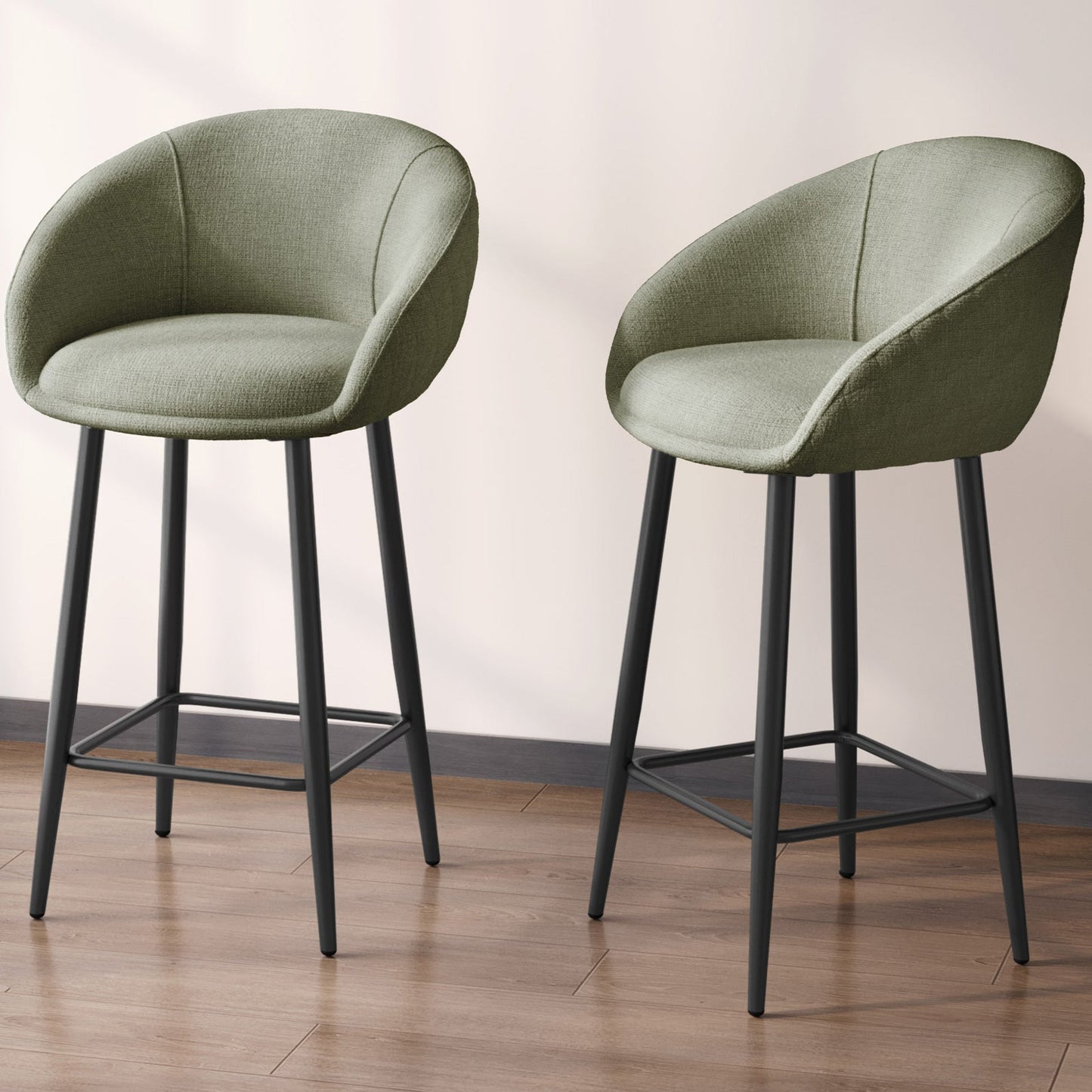 Guyii 2-Pack Counter Stools Set, 35.43" H Linen Fabric Bar Chairs