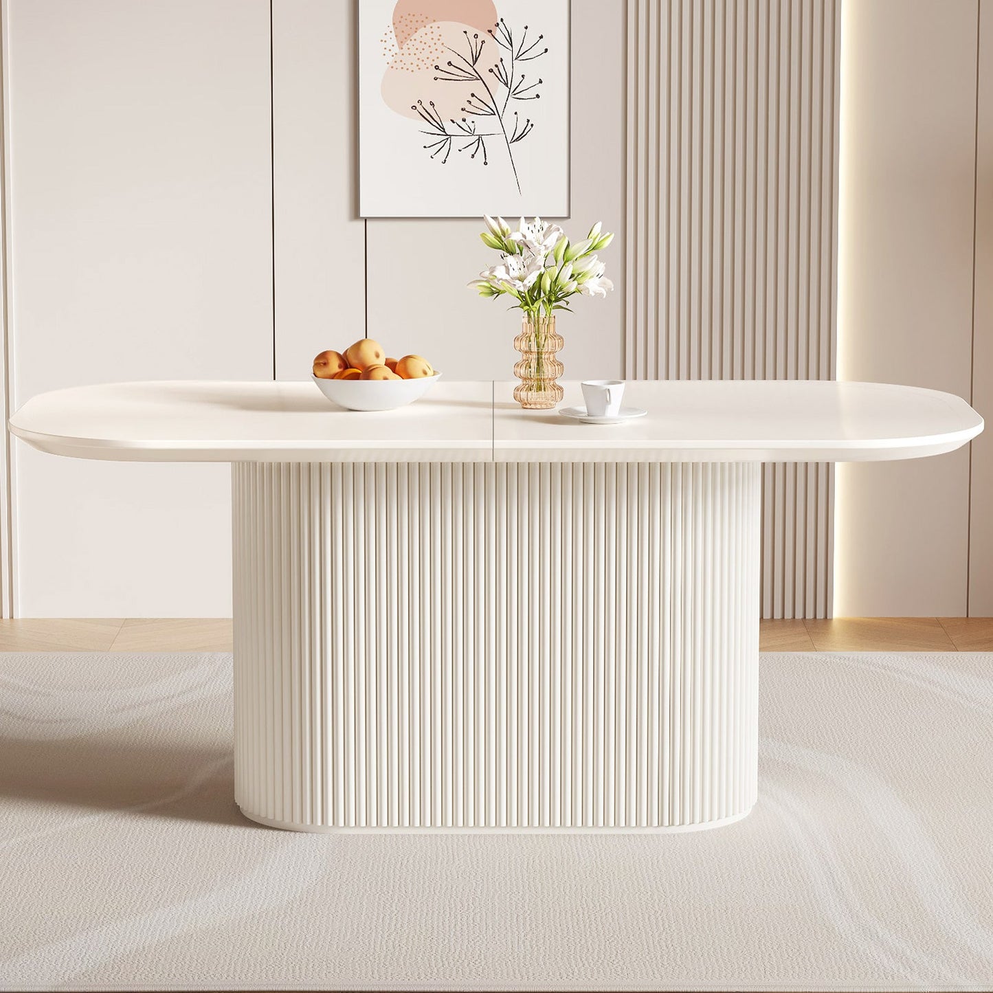 Guyii 70'' Oval Dining Table - Modern Kitchen Table for 6 People