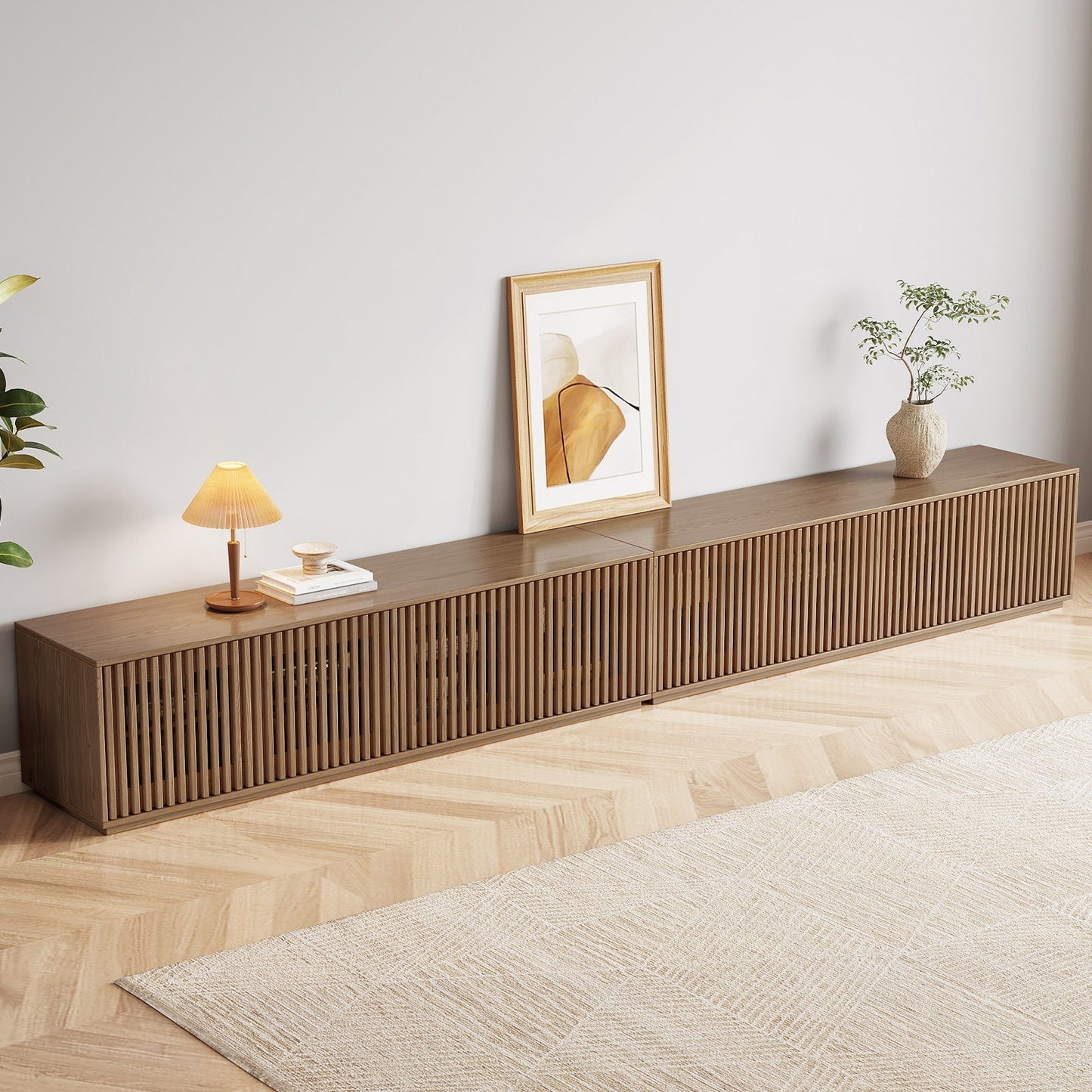 Guyii Modern TV Stand, Entertainment Center for 55/60 Inch TV with Storage, Media Console