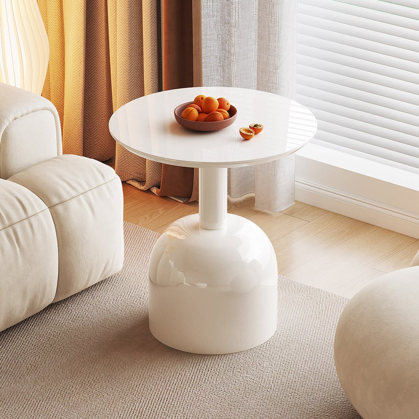 Guyii 24.8" Modern Round Side Table – Small Accent Table for Small Spaces, Living Room, Bedroom, or Entryway