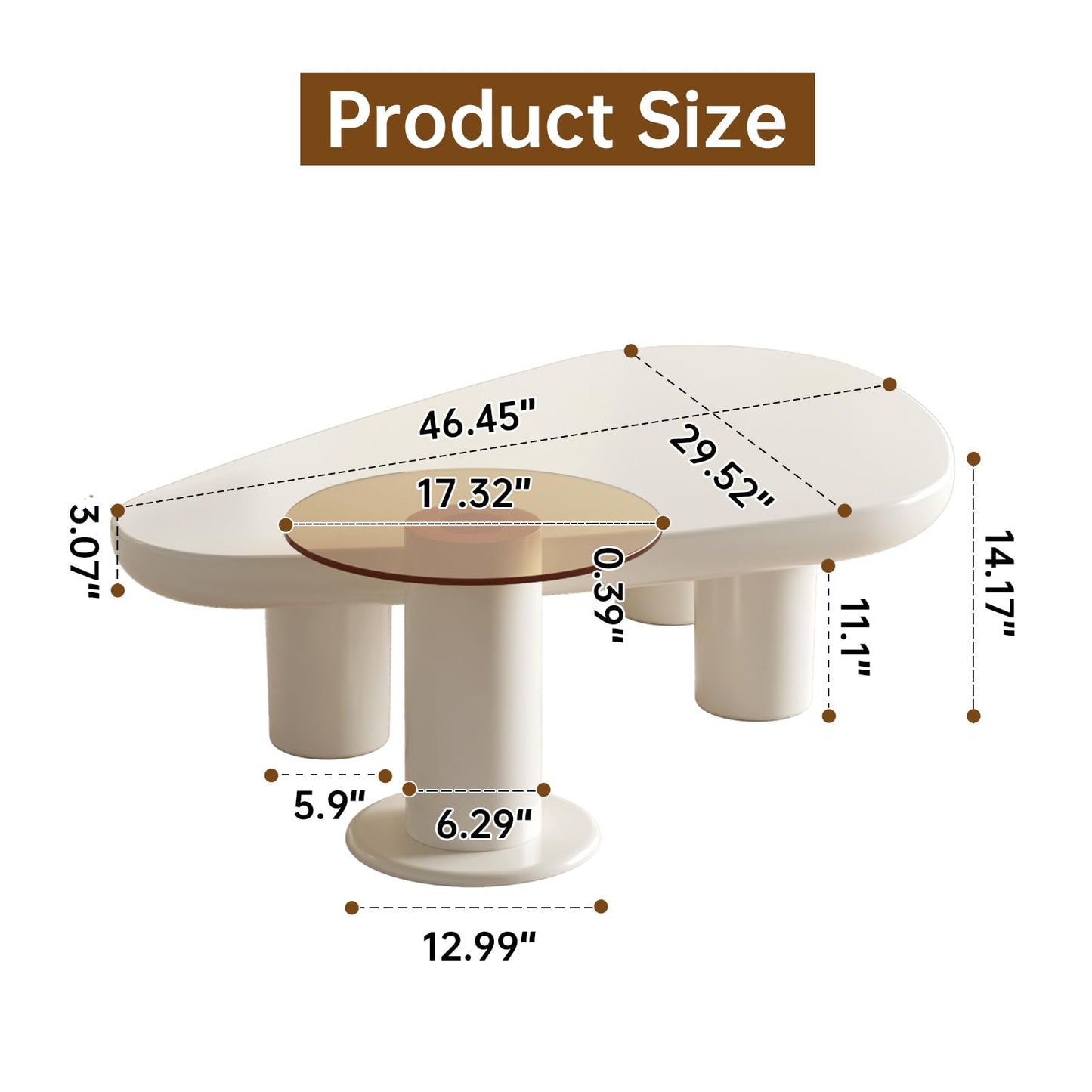 Guyii Nesting Coffee Table, 2-in-1 Modern Coffee Table, Triangle Coffee Table and Small Round Side Table L1740-UK
