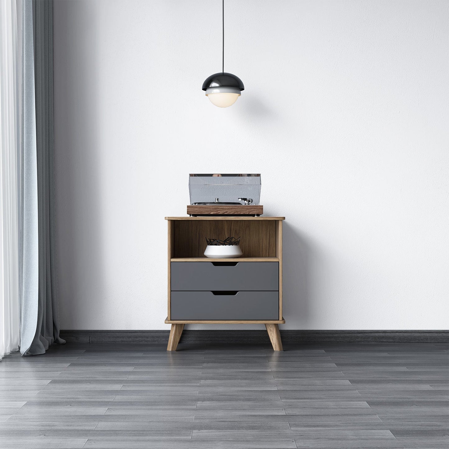 Guyii Mid Century Modern Side Cabinet, Small End Table