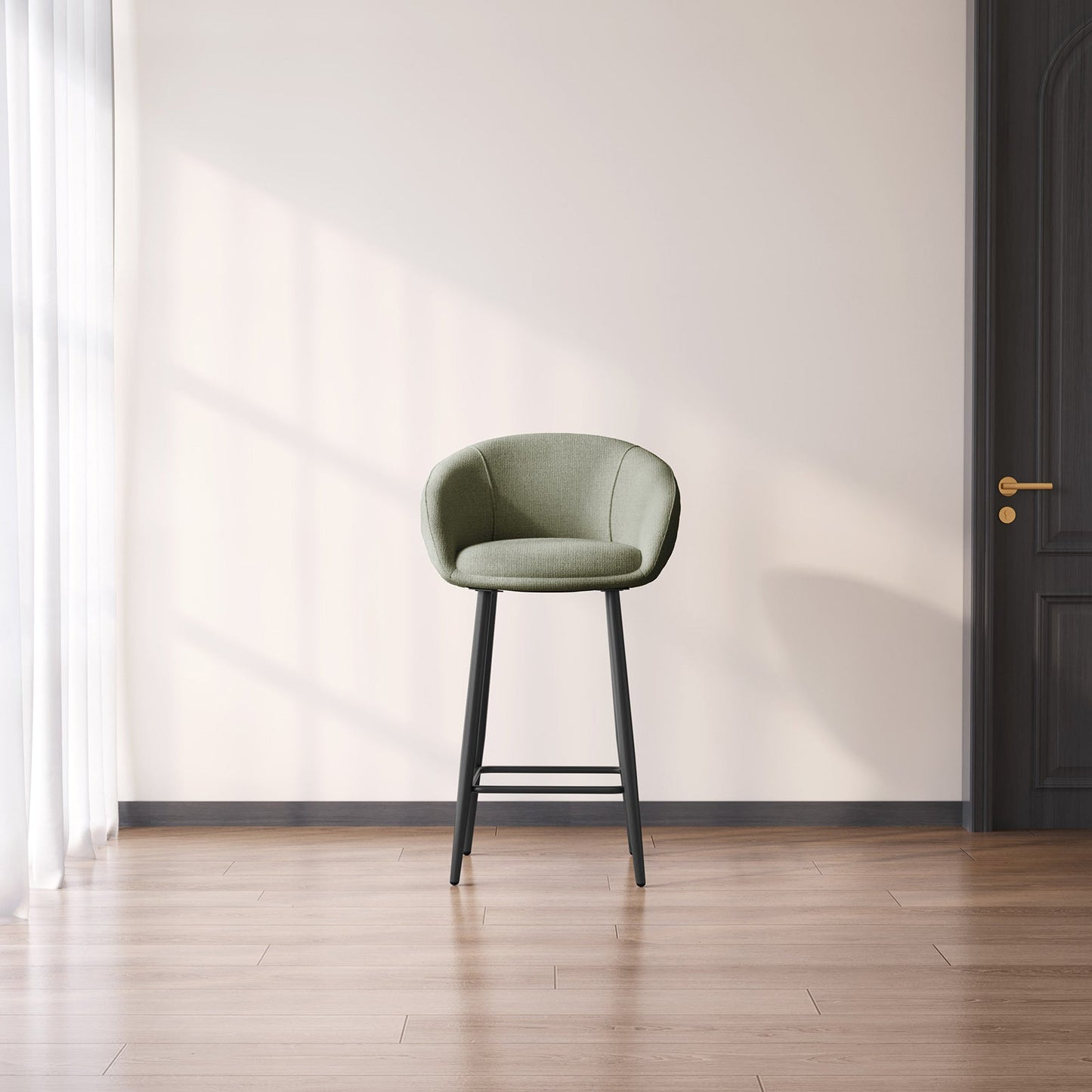 Guyii 2-Pack Counter Stools Set, 35.43" H Linen Fabric Bar Chairs