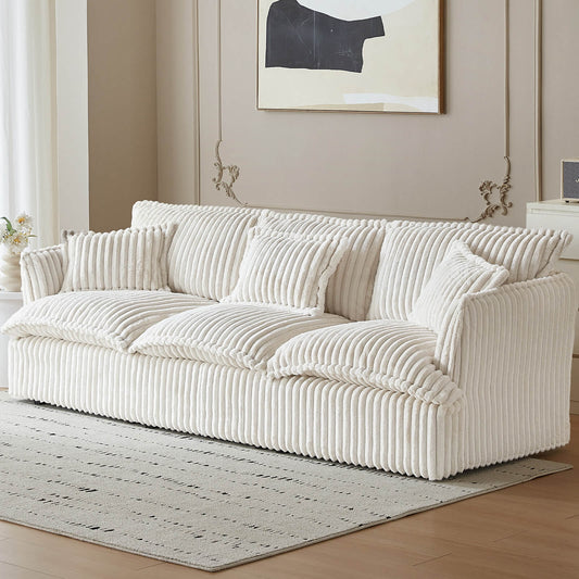 Guyii Oversized 3-Seater Sofa, Extra-Wide Convertible Sofa with 3 Pillows