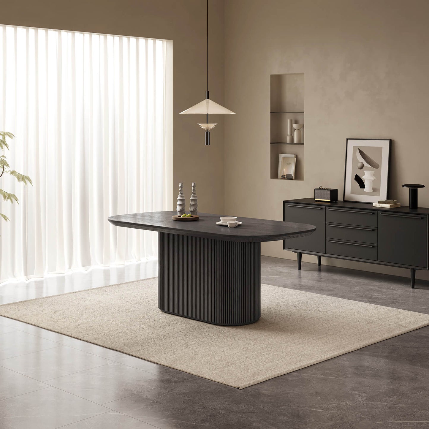 Guyii 70" Oval Dining Table, Modern Kitchen Table for 4-6 People,Table Only | L5310-DE