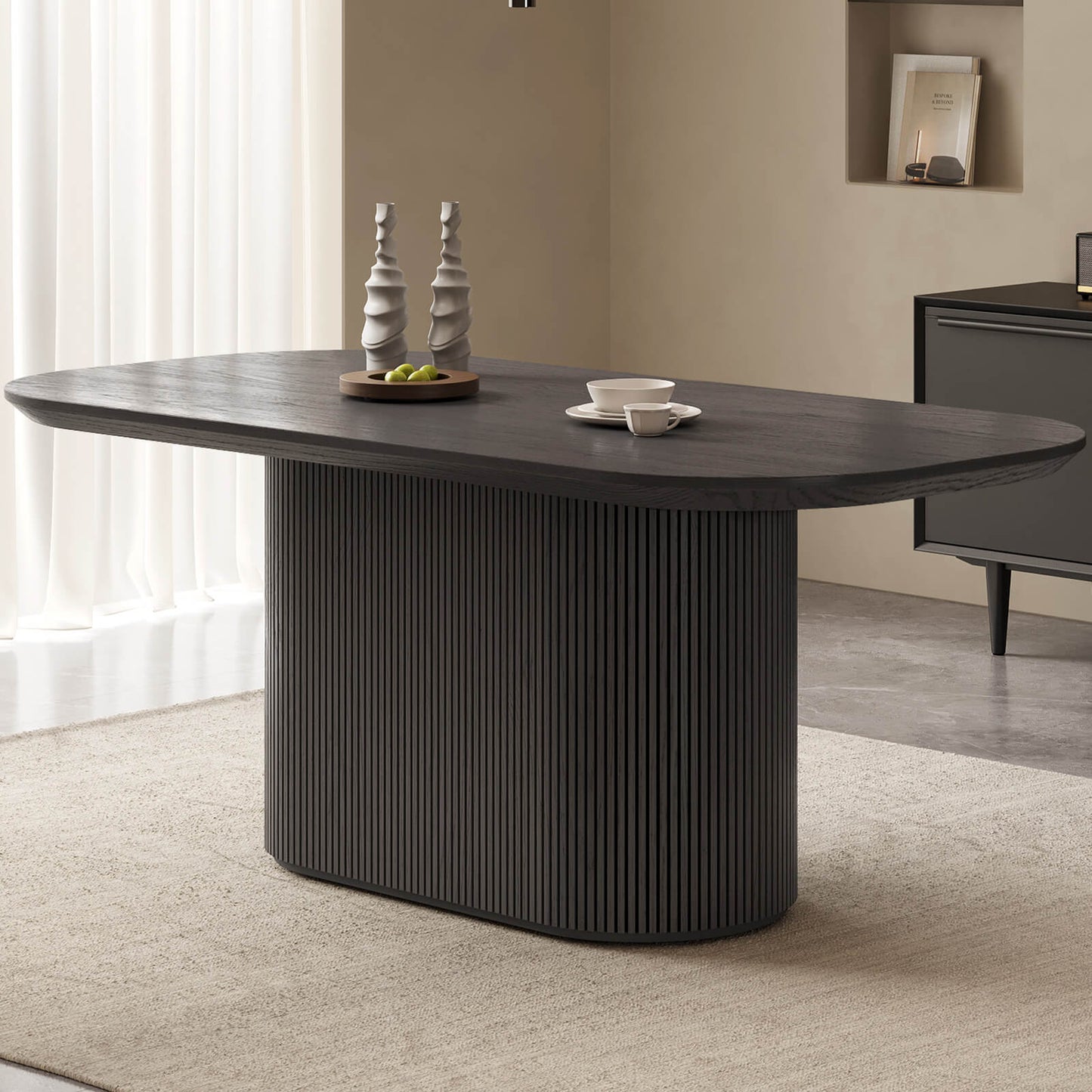 Guyii 70" Oval Dining Table, Modern Kitchen Table for 4-6 People,Table Only