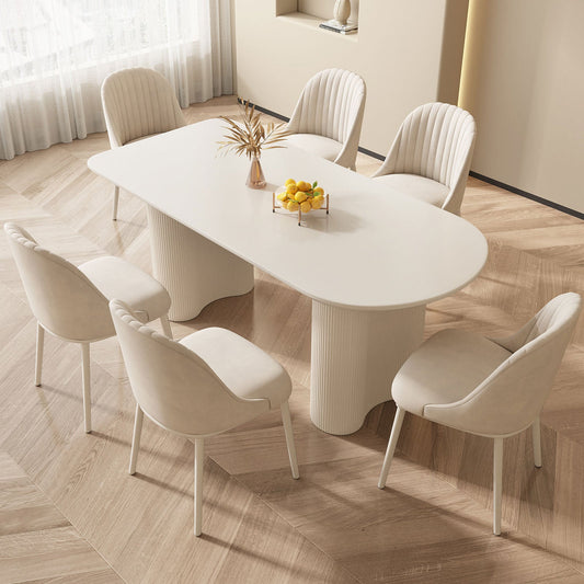 Guyii 55.11" Dining Table Set with 6 Chairs, Modern Kitchen Table Set | Q5209-UK