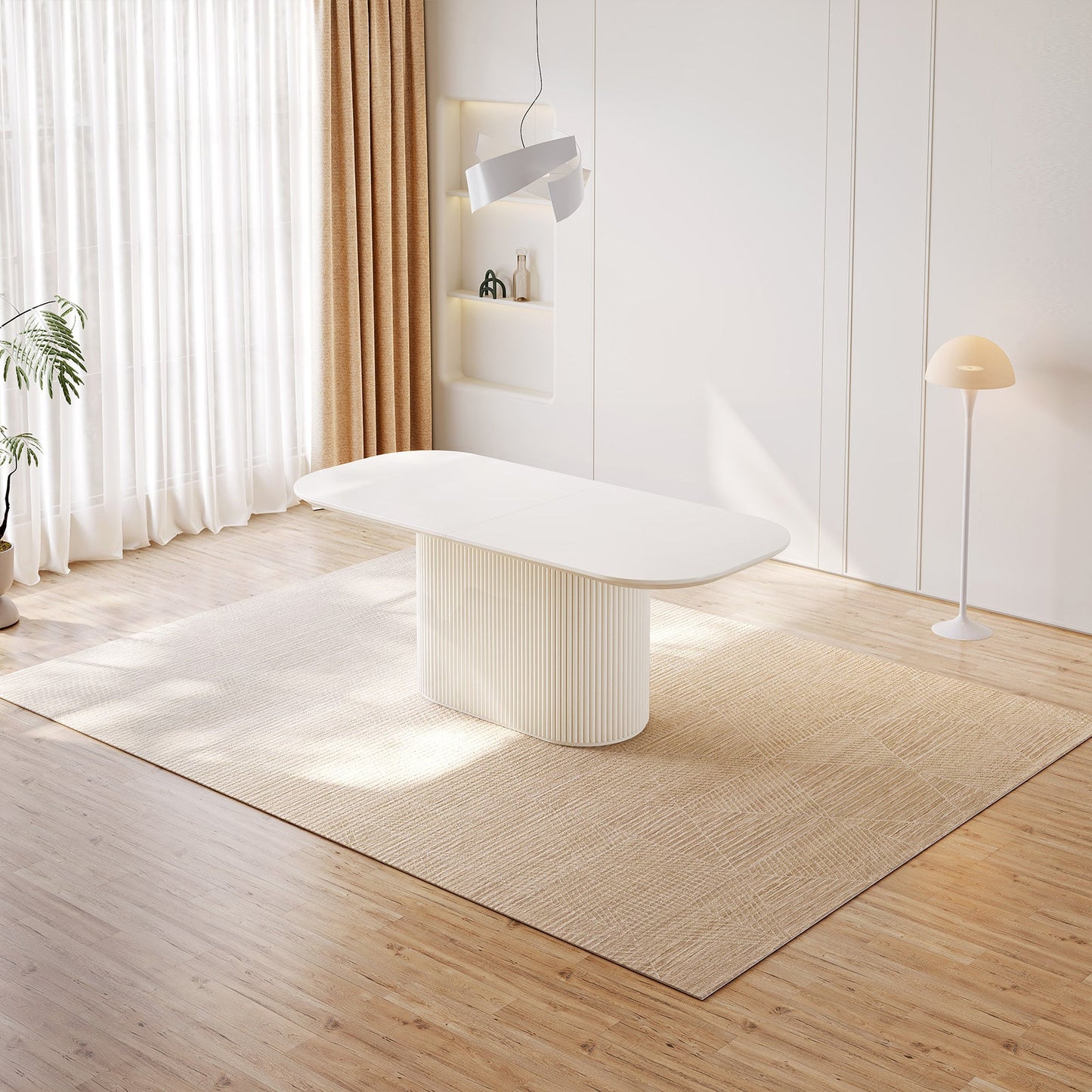 Guyii 62.99" Oval Dining Table, Modern Kitchen Table for 6 People, Table Only