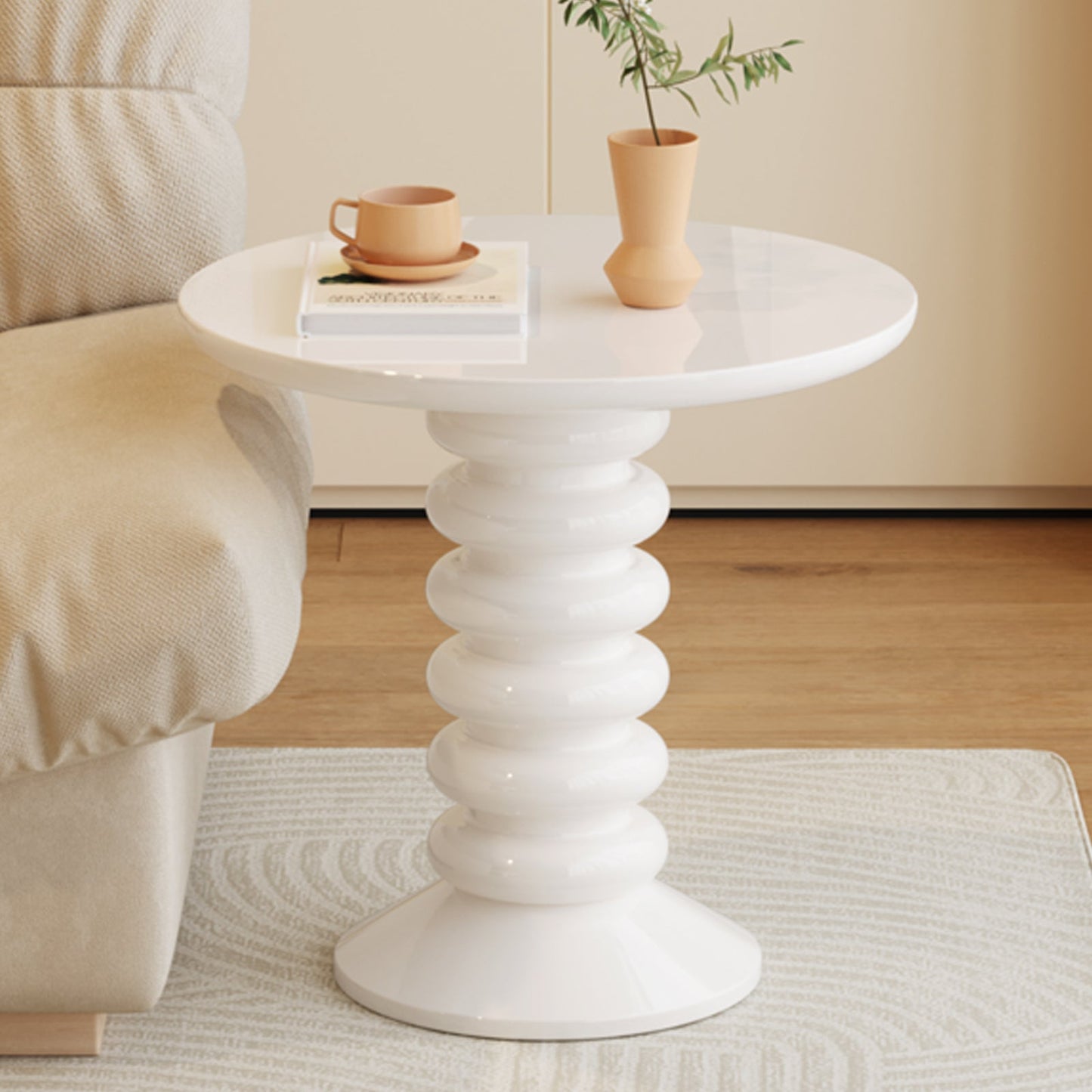 Guyii Side Table, 22.83" Round End Table with for Living Room, Bedroom