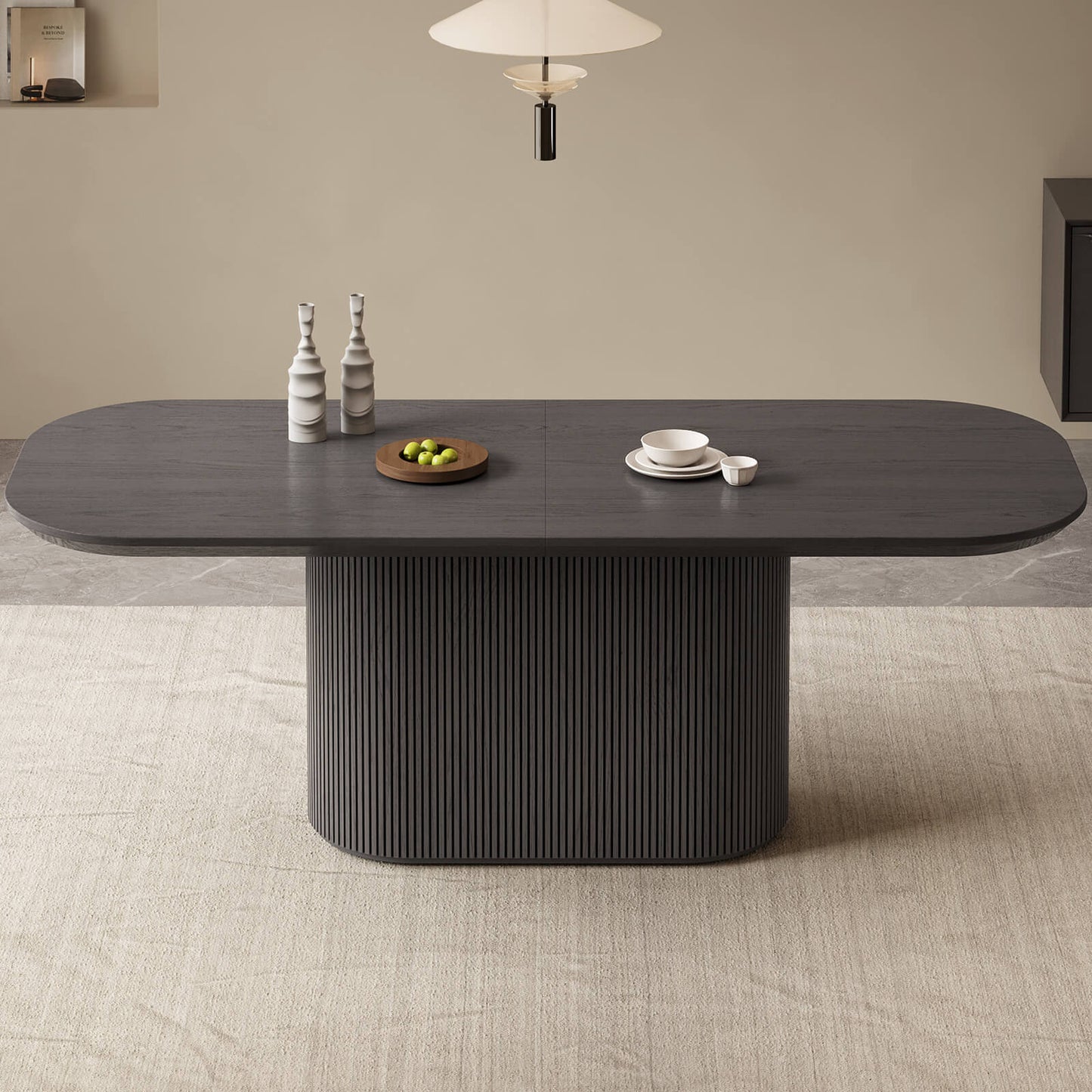 Guyii 86.61" Oval Dining Table, Modern Kitchen Table for 4-8 People, Table Only | L5310-DE